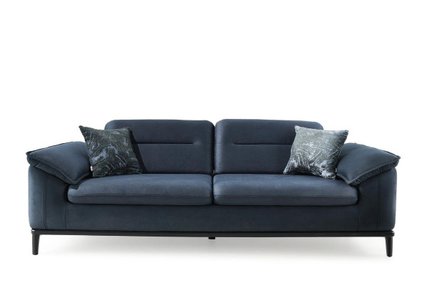 Moderne Blaue Sofagarnitur Dreisitzer Stoffcouchen Polster Sessel 3tlg