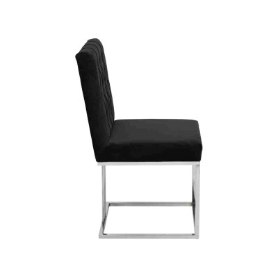 Schwarzer 4x Stühle Lehnstuhl Designer Esszimmer Möbel Essstühle Edelstahlstuhl