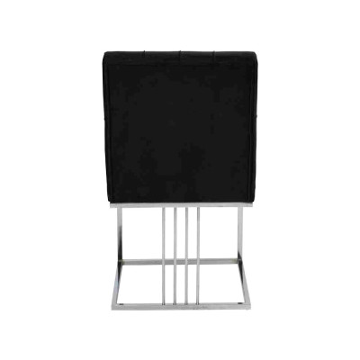Schwarzer 4x Stühle Lehnstuhl Designer Esszimmer Möbel Essstühle Edelstahlstuhl
