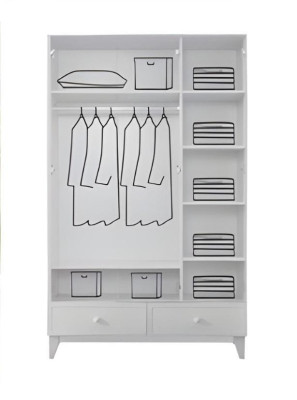 Schlafzimmer Design Kleiderschrank Möbel Jugendzimmer Schrank Holz Neu