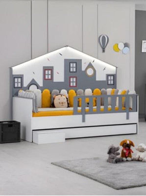 Bettrahmen Kinderbett Bett Kinderzimmer Kinderzimmermöbel Helles Holz