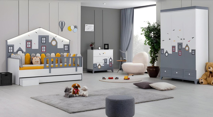 Bettrahmen Kinderbett Bett Kinderzimmer Kinderzimmermöbel Helles Holz
