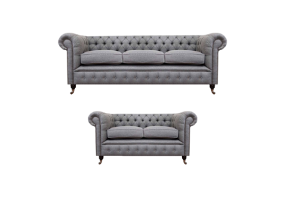 Chesterfield Design Luxus Polster Sofa Couch Sitz Garnitur Textil Sofagarnitur