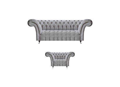 Chesterfield Sofa Komplett Luxus Sessel Polstermöbel Dreisitzer Couch