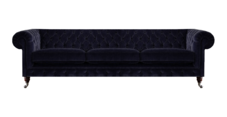 Blau Sofa Dreisitzer Wohnzimmer Polstermöbel Sofas Textil Polster Chesterfield