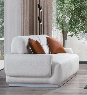 Gemütliche Sofagarnitur Wohnzimmer Couch Sitzpolster Garnitur 3+3+1 Hocker 4tlg