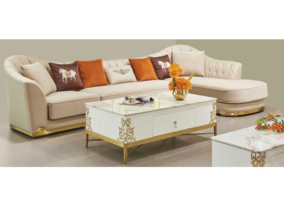 Modernes Sofa Ecksofa L Form Couchtisch Hocker Ecksofa Polster Hocker 2tlg. Set