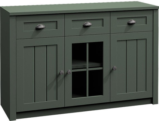 Wohnzimmer Komplettset Landhaus Möbel Set 5 tlg. Wohnwand Holz Kommode Tisch