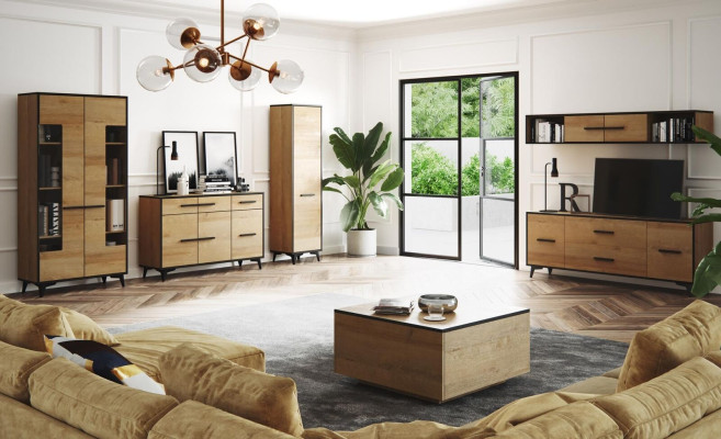 Luxus Schrank Holz Stil Möbel Holz Wohnzimmer Kommode Anrichte Vitrine Komoden