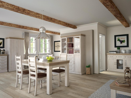 Vitrine W2D Design Wohnzimmer Schrank Weiß Moderne Vitrinen Holz Schränke Neu