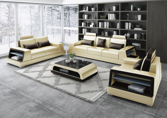 Sofagarnitur 3+1 Sitzer Set Design Sofas Polster Couchen Relax Modern