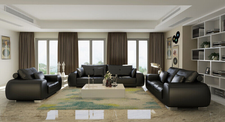Ledersofa Couch Wohnlandschaft Garnitur Modern Sofa Garnituren neu