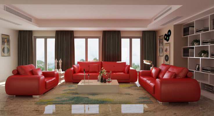 Ledersofa Couch Wohnlandschaft Garnitur Modern Sofa Garnituren neu