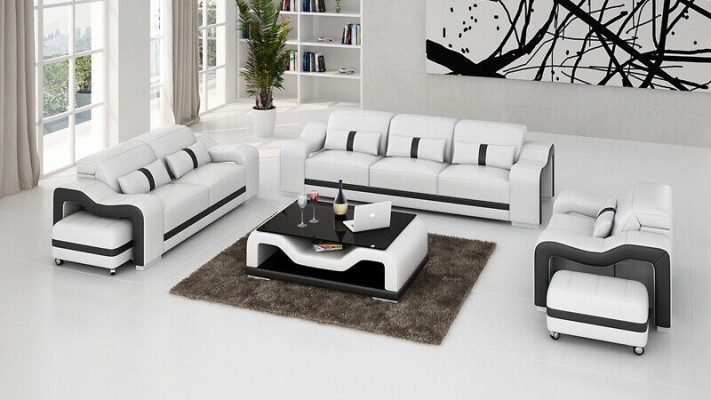 Moderne Sofagarnitur 3+2 Sitzer Sofa Couch Polster Garnitur Couchen Leder