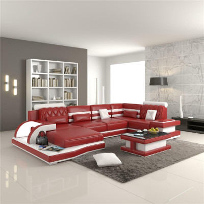Ecksofa Ledersofa Big xxl U Form Wohnlandschaft Sofa Couch Garnitur
