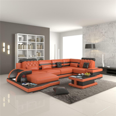 Ecksofa Ledersofa Big xxl U Form Wohnlandschaft Sofa Couch Garnitur