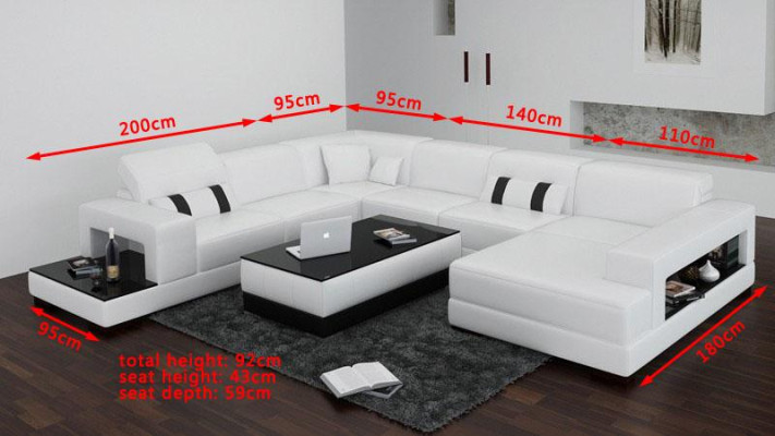 Ecksofa Sofa Couch Polster Deko Wohnlandschaft Leder Eck Sofas Garnitur