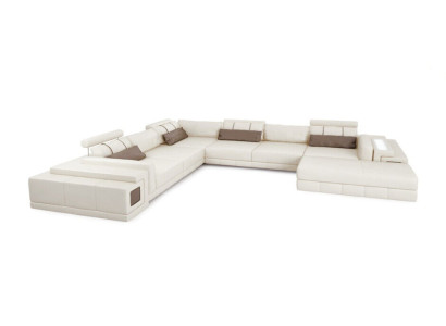 Ledersofa U-Form Couch Wohnlandschaft Ecksofa Garnitur Design Modern Sofa neu