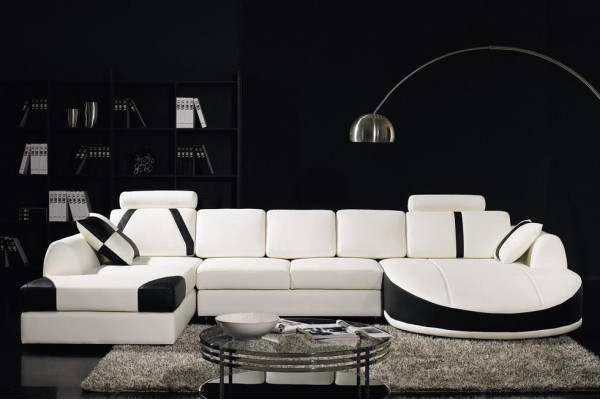Ecksofa Ledersofa Polster Wohnlandschaft Sofa Couch Eckgarnitur U Form