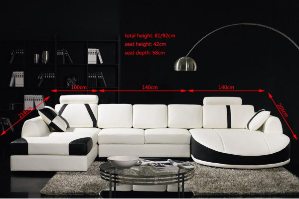 Ecksofa Ledersofa Polster Wohnlandschaft Sofa Couch Eckgarnitur U Form