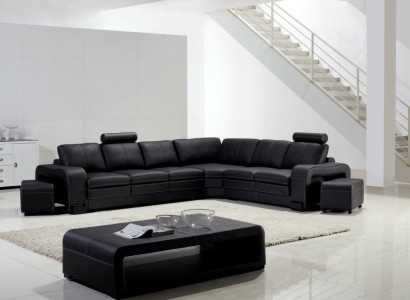 Sofa Set Sitzecke Polster Garnitur Wohnlandschaft Ecksofa Hocker