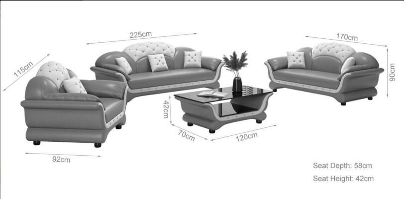 Komplett Set Sofagarnitur 321 Sitz Couchtisch Designer Wohnlandschaft 4tlg. Neu