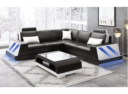 Ledersofa Eckcouch Polstergarnitur Sofa Couch Eckgarnitur Wohnlandschaft Polster