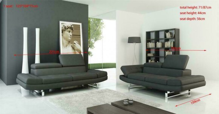 Ledersofa Couch Wohnlandschaft 3+2+1 Sitzer Garnitur Design Modern Sofa