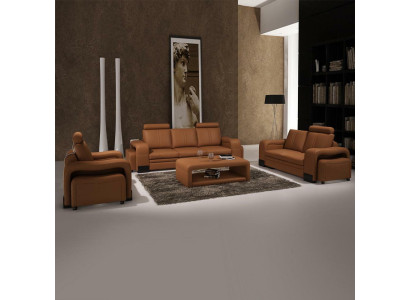 Ledersofa Sofagarnitur 3+2+1 Sitzer Deko Set Garnitur Polstersofa Couch