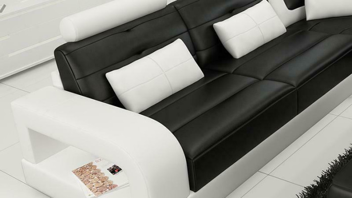 Polster Ecksofa Sofa Couch Wohnlandschaft Leder Eck Sofas Garnitur