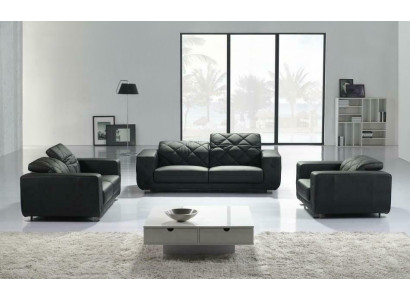 Ledersofa Wohnlandschaft 3+2 Sitzer Garnitur Design Modern Sofa Leder