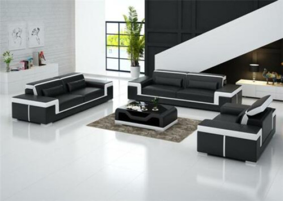 Design Polster Sitz Couch 3 Sitzer Garnitur Sofa Sofas Couchen Deko Leder