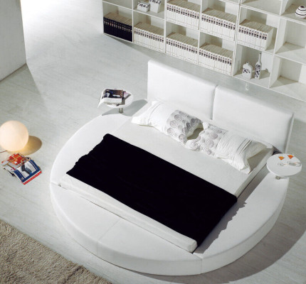 Rundes Bett Rund Design Betten Leder Doppel Hotel Gestell Luxus Schlaf