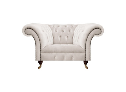 Sessel Weiß Textil Stoff Polstersitz Einrichtung Sitz Möbel Chesterfield