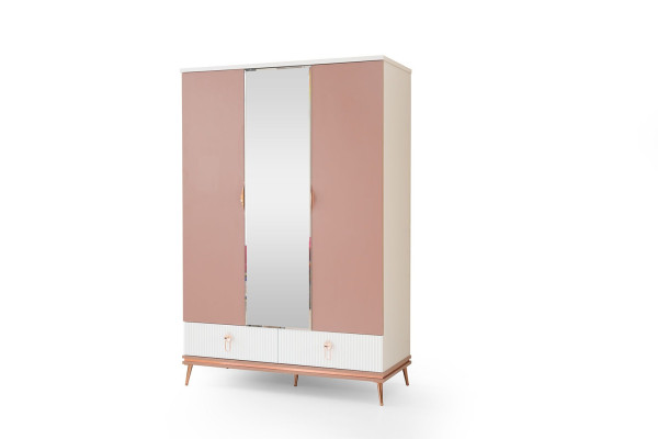 Weißer Kinderzimmer Kleiderschrank Designer 3-Türiger Holz Schrank Neu