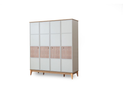 Stilvoller Viertüriger Kleiderschrank Moderne Holz Kinderzimmer Schränke