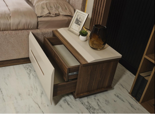 Designer Weiß Braun Nachttische Deluxe Schlafzimmer Möbel Nacht Konsole