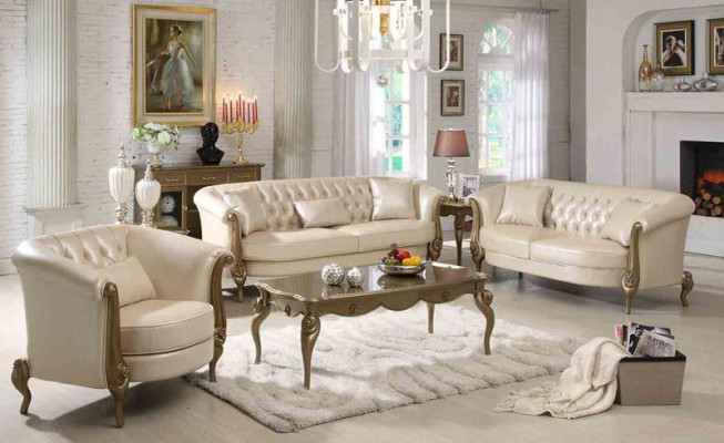 Luxus Möbel Sofagarnitur Couch Sofa Polster 3+2+1 Sitzer mit Couchtisch Couchen