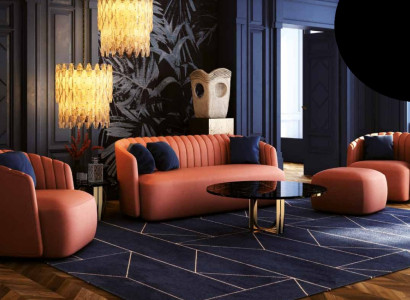 Set 3 tlg.Sofagarnitur 3+2+1 Sitzer Garnitur Sofa Stoff Sofas Sessel Orange Neu