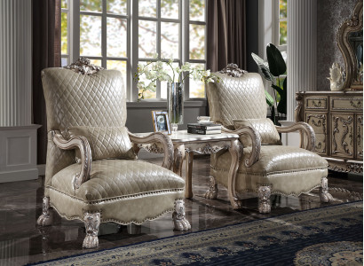 Sessel Hotel Polster Stühle Klassischer Einsitzer Holz Leder Wohnzimmer Barock