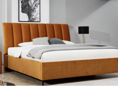 Bett Orange Schlafzimmer Polster Möbel Textil Moderner Stil Betten
