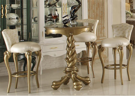 Barhocker Stuhl Sessel Bar Hausbar für Theke Tresen Barschrank Deko Barock
