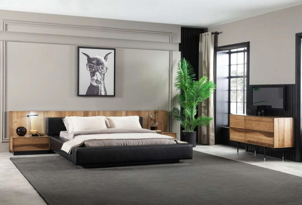 Luxuriöses und Komfortables 4-teiliges Schlafzimmer-Set in Braun - Moderner Stil für Ihr Schlafzimmer