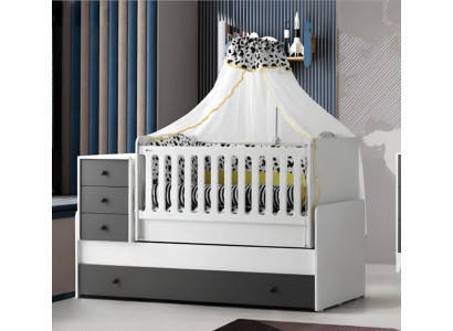 Modern Kinderbett Holzbett Funktionsbett Ausziehbares Bett 200 Holz Weiß