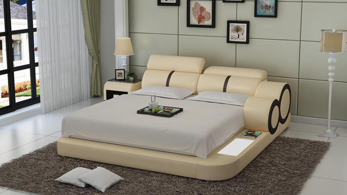 Polster Design Luxus Bett Betten Leder Schlafzimmer 140/160/180 LB8816