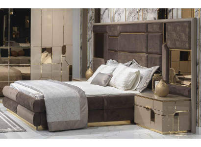 Bett Polster Bettrahmen Möbel Design Doppelbett Luxus Schlafzimmer