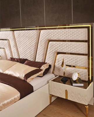 Schlafzimmer Bett Design Betten Nachttische Kleiderschrank 4tlg Set