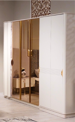 Luxus Schlafzimmer Set Komplettes Möbel Bett 2xNachttische Kleiderschrank Bank