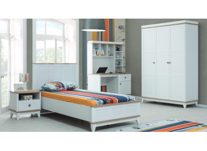 Jugenbett Kindermöbel Kinderbett Komplette Weiß Holz Set 4tlg Modern