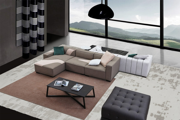 Wohnzimmer Garnitur Design Ecksofa L-Form + Sofa 4 Sitzer  Polster Couchen Leder